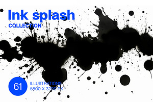 Black ink splash. 61 images, a Decorative Illustration by Handmadefont