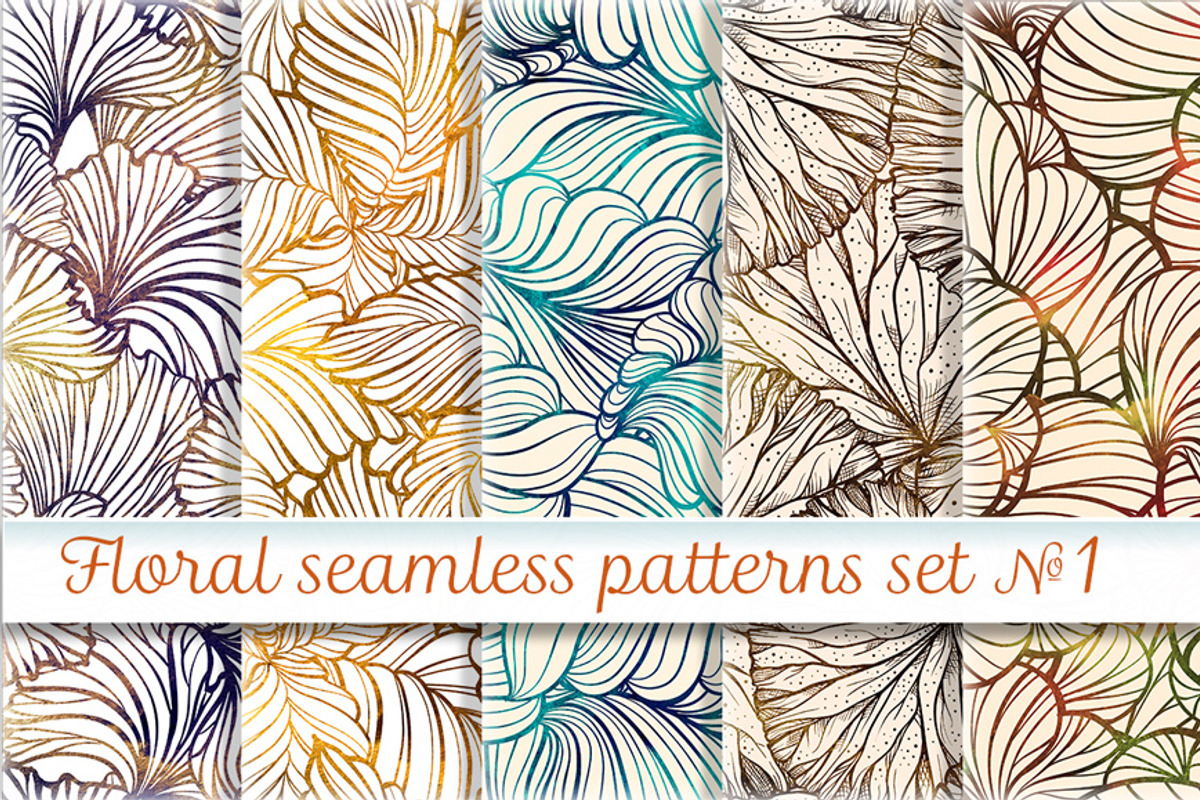 Floral seamless patterns set №1, a Pattern Graphic by Graphic Magic (Photo 1 of 4)