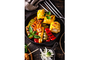 Assortment of grilled bbq meat and, a Food & Drink Photo by Yulia Furman