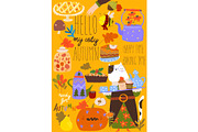 Cartoon Set With Cat, Tea Party and, an Animal Illustration by Maria Starus (Thumbnail 1 of 3)