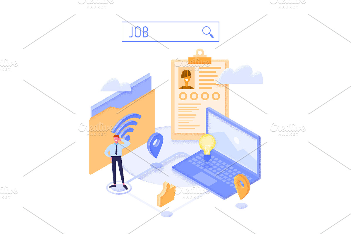 Vector Job Agency Set, a Person Illustration by Zonda (Photo 7 of 13)