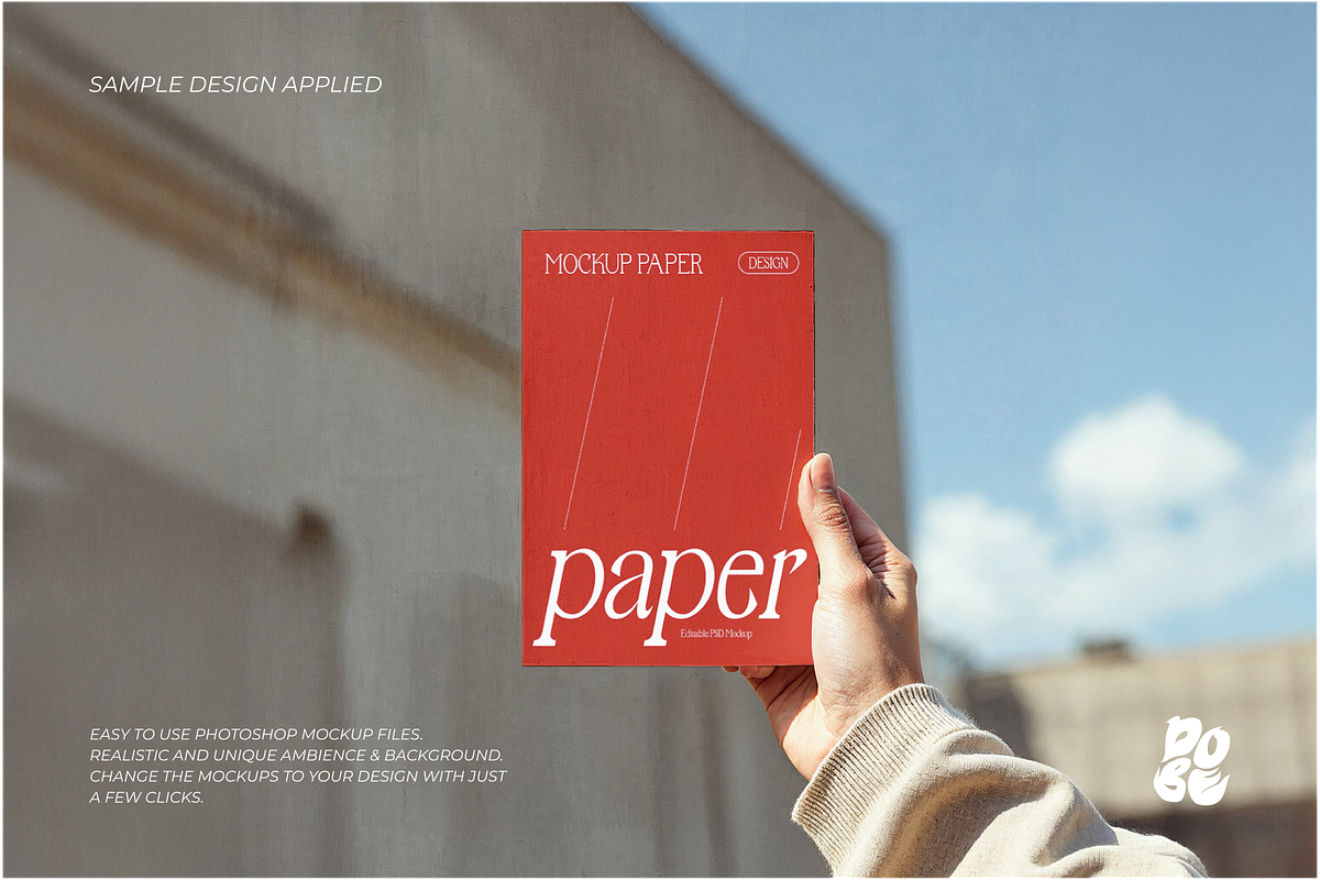 Hand and Paper Mockup Set, a Books & Magazine Mockup by DOBE Studio (Photo 5 of 10)