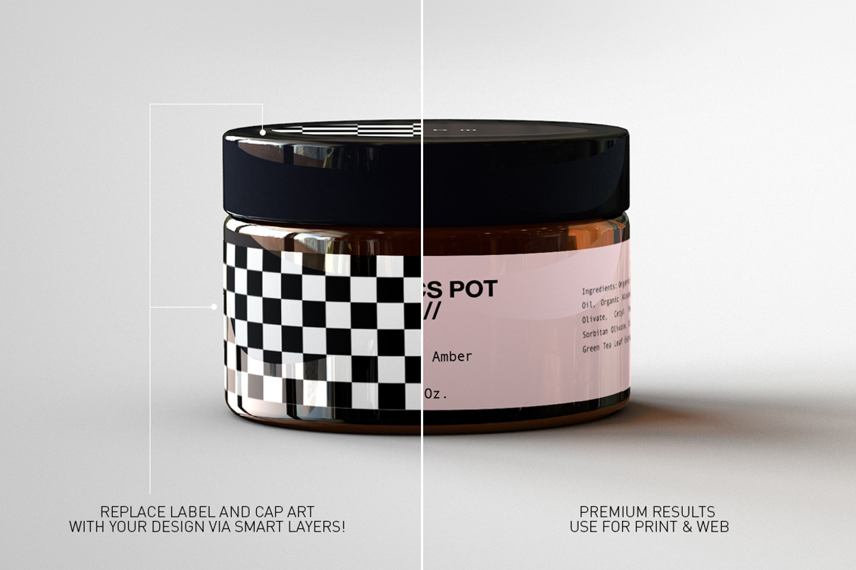 Amber Cosmetics Pot Mock-Up, a Household Mockup by TSOBG (Photo 3 of 15)