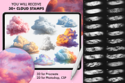 Procreate Cloud Sky texture brushes, a Brush Add-On by Revabrush (Thumbnail 4 of 9)