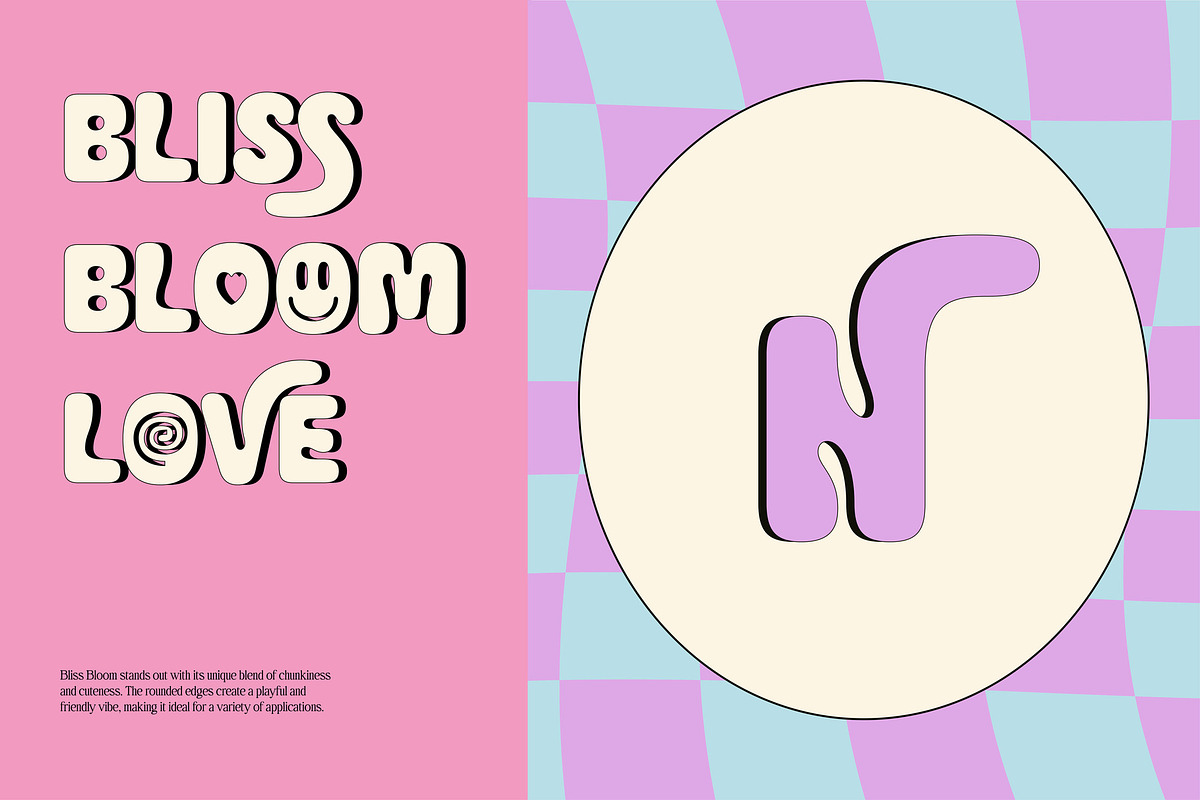 Bliss Bloom Bubbly Cute Typeface, a Sans Serif Font by Casloop Studio (Photo 3 of 9)