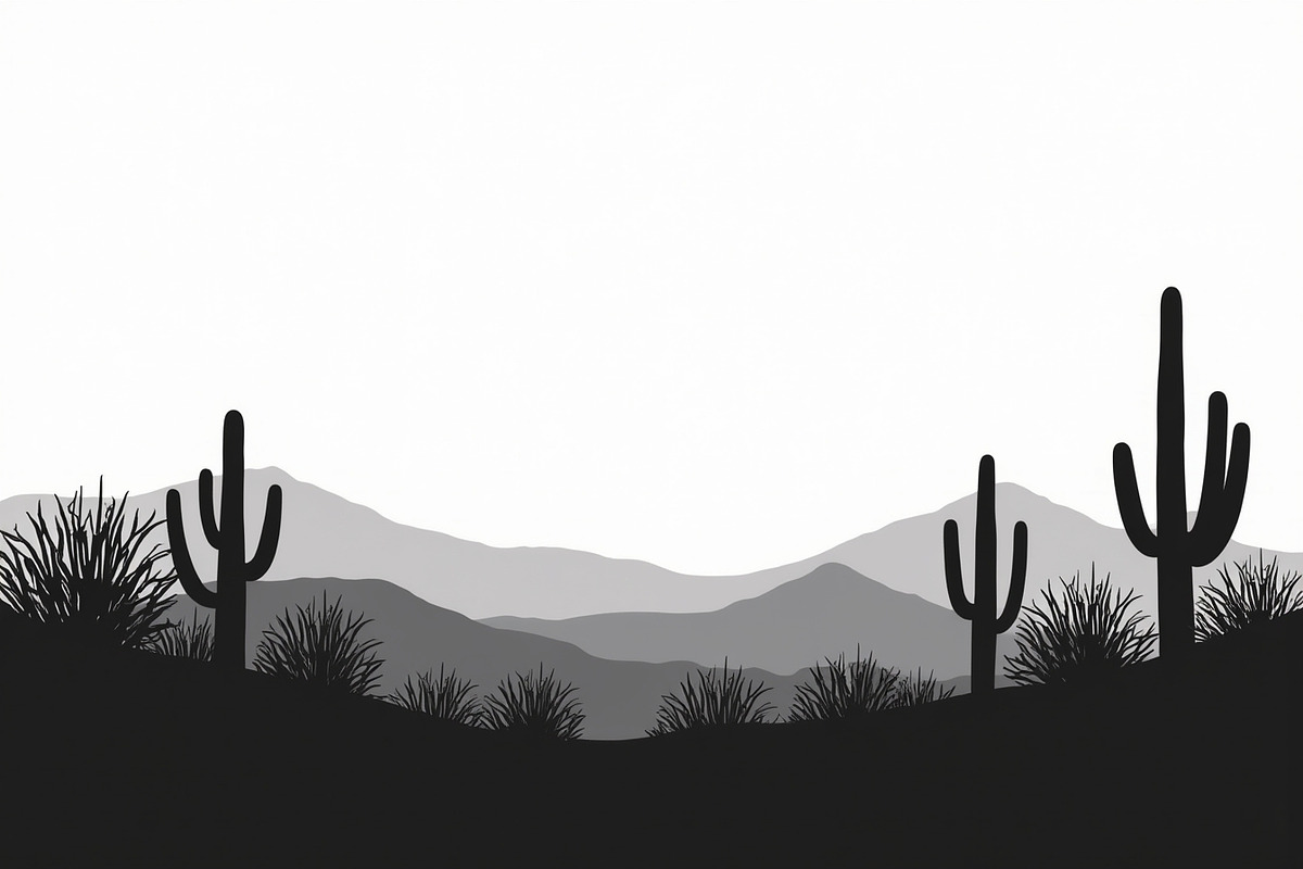 Southwestern Cactus Mountain Vector, an Illustration by hafijul (Photo 14 of 15)