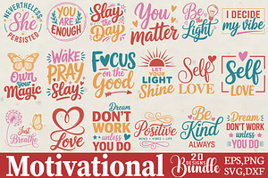Motivational SVG Bundle, an Object Graphic by DollarSmart
