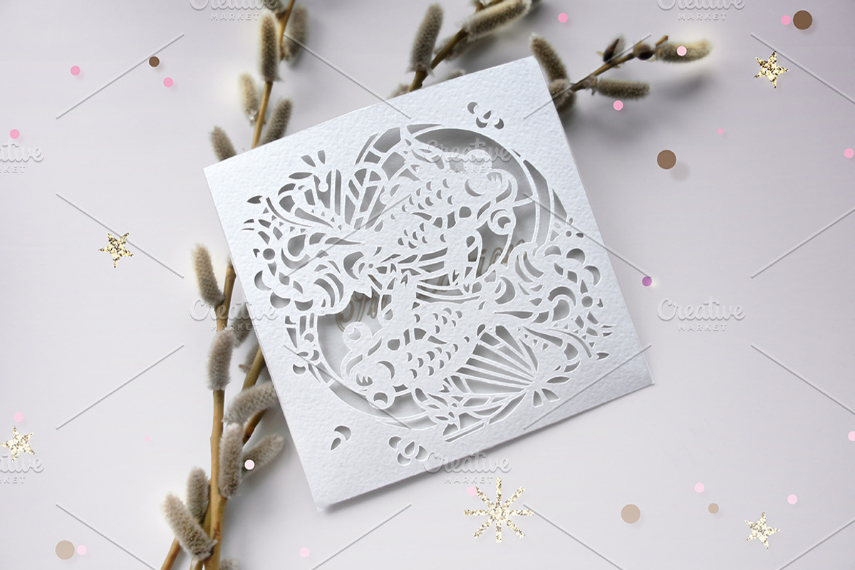Wedding Envelope Laser Cut Template, an Invitation Template by RAINBOWIRMA (Photo 1 of 2)