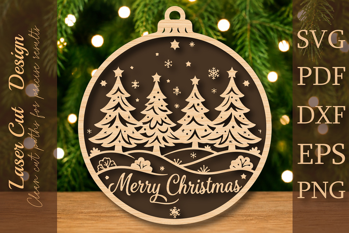 Merry Christmas Ornament SVG, a Work Illustration by Digital Artistic99 (Photo 1 of 4)