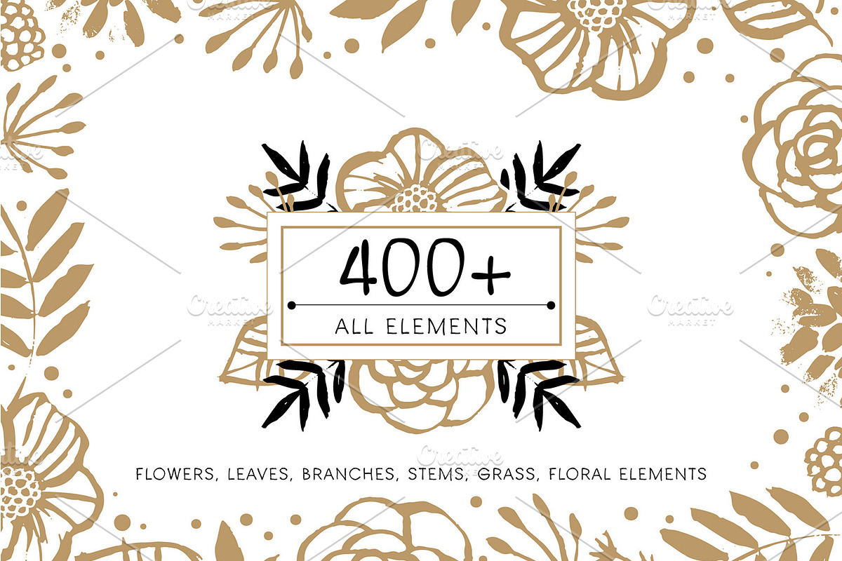 400+ Hand drawn Nature Elements Pack, an Animal Illustration by kite-kit (Photo 3 of 10)