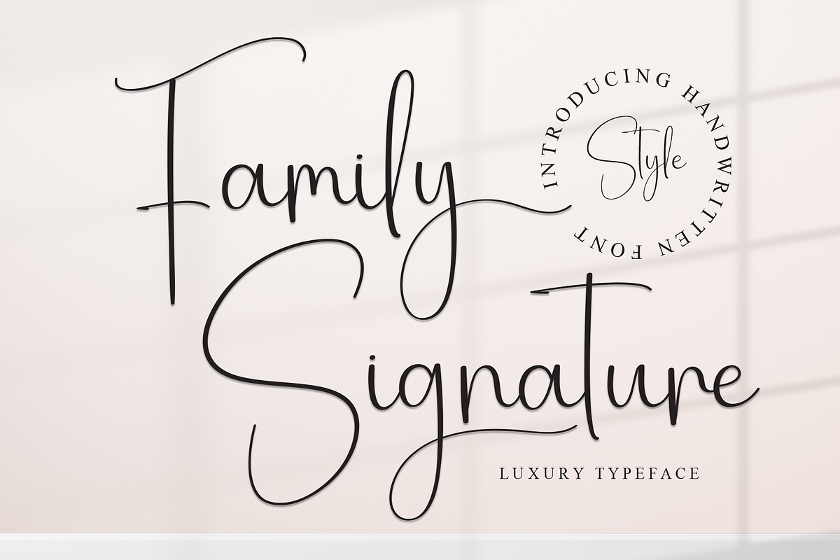 Family Signature | Script Font, a Handwritten Font by Scratchones (Photo 1 of 9)