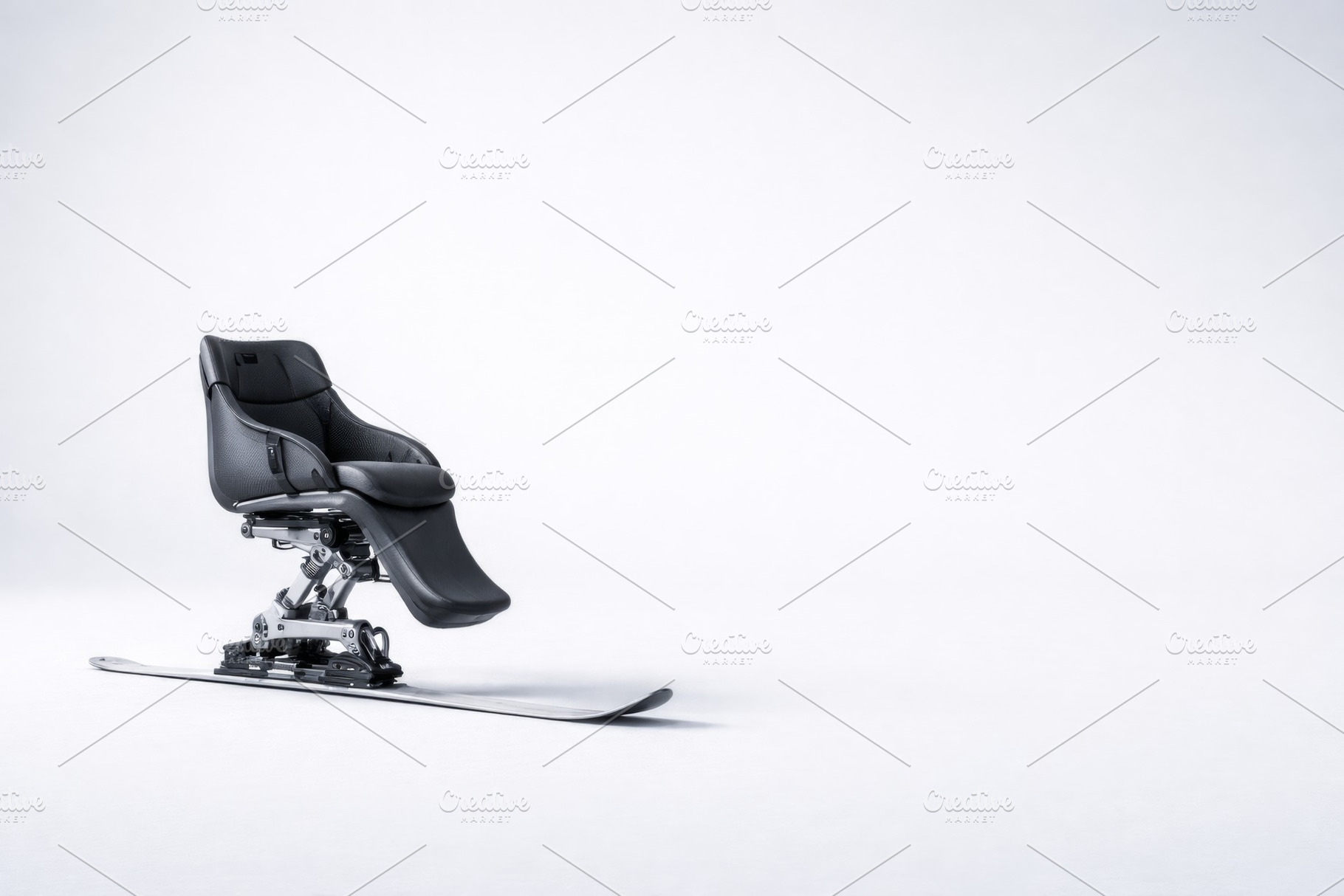 Adaptive ski equipment in winter spo, a Photo by Dvoevnore photos
