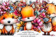 Whimsical Spring Fox Clipart, an Illustration by GatewayDesign (Thumbnail 1 of 6)