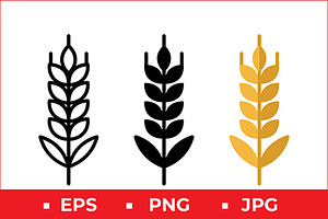 Wheat Stalk Icons, a Solid Icon by Artonix