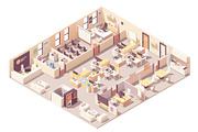 Vector isometric office interiors, a Work Illustration by tele52 (Thumbnail 3 of 17)