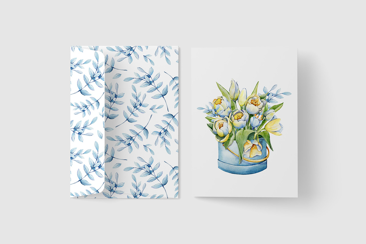 Spring tulips and mimosa, watercolor, an Illustration by Artmanata (Photo 12 of 12)