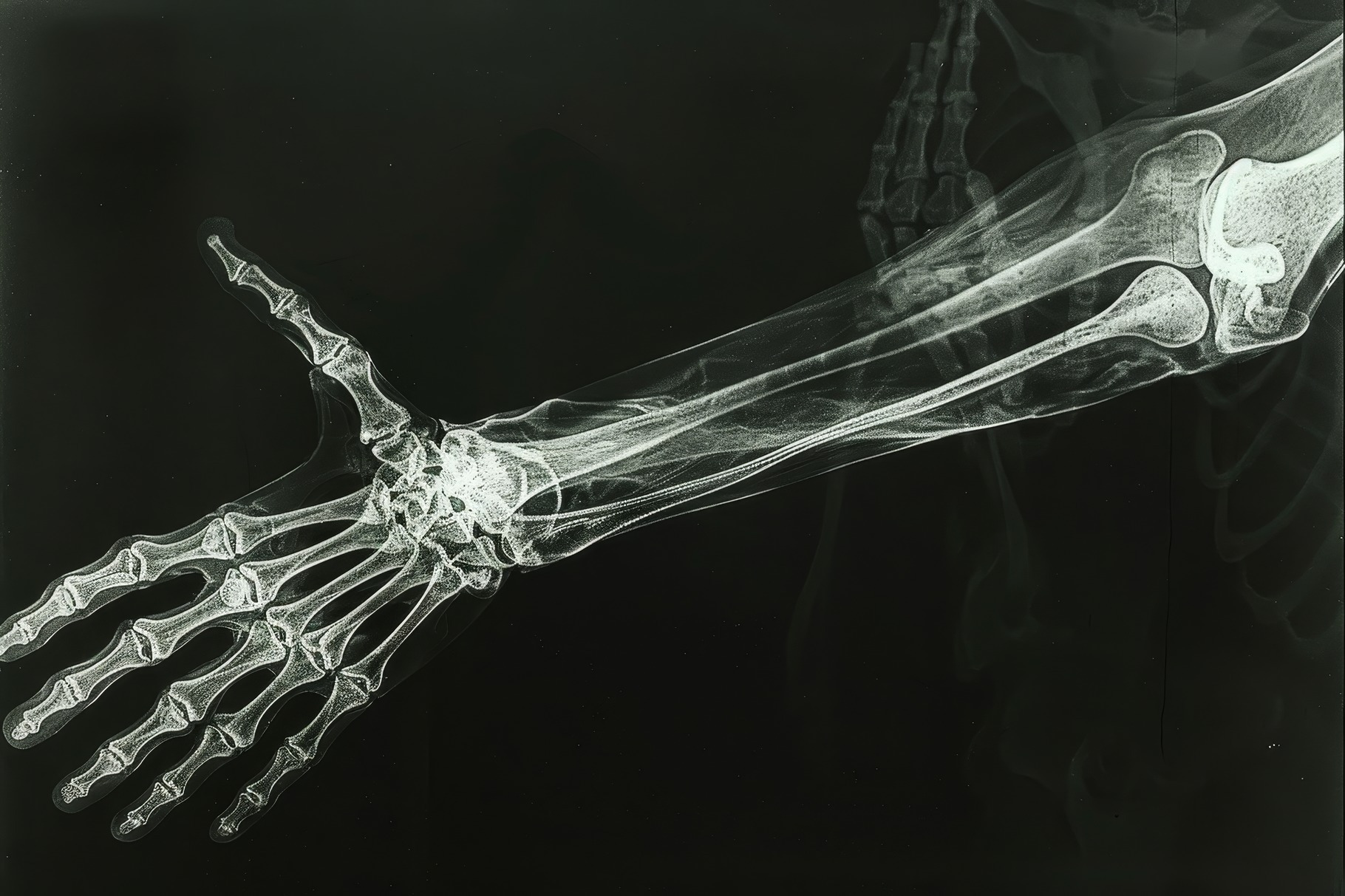 A detailed view of a human arm X-ray, a Photo by Tanuart