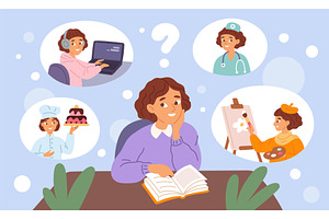 Student chooses profession, an Object Illustration by YummyBuum