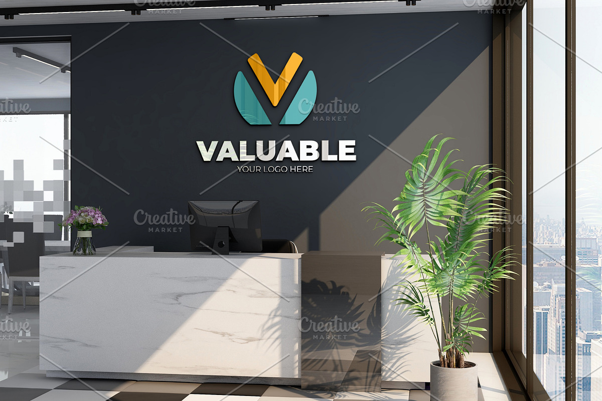 PSD Reception Room Logo Mockup, a Product Mockup by Ayy (Photo 9 of 11)