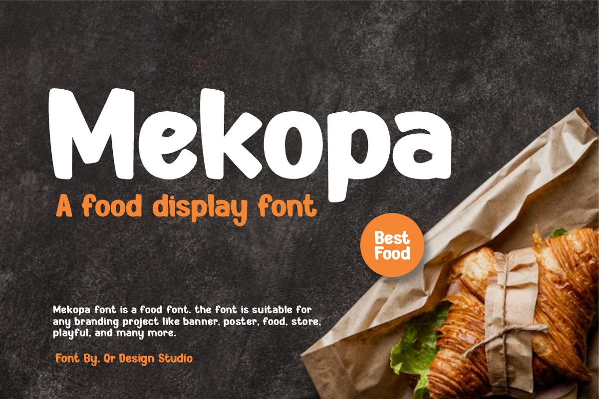 Mekopa - Food Font, a Sans Serif Font by QR Design Studio (Photo 1 of 8)