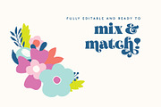 Retro Funky Vector Flower Set, an Object Graphic by Ashley DeMeyere (Thumbnail 5 of 5)