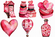 Watercolor Valentines Day Clipart, an Illustration by Libby Wishes (Thumbnail 5 of 7)
