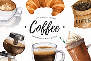 Coffee watercolor clipart, an Illustration by everysunsun (Thumbnail 1 of 4)