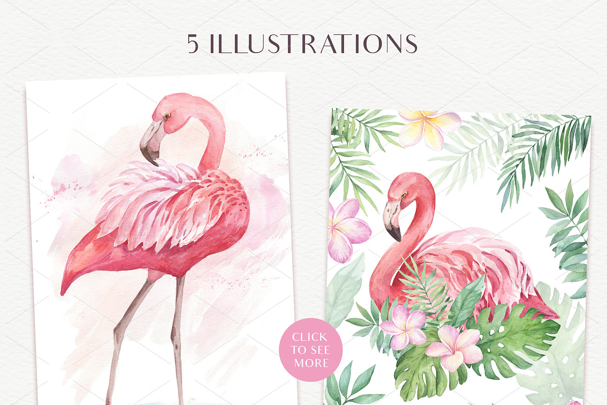 SALE!Tropical Blossom Watercolor Set, a Decorative Illustration by Irina Diasli (Photo 6 of 14)