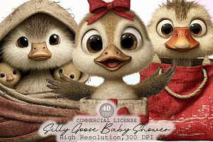 Silly Goose Baby Shower Clipart, an Illustration by Sublimation Artist