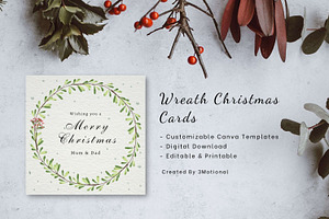 8 Wreath Christmas Cards Canva