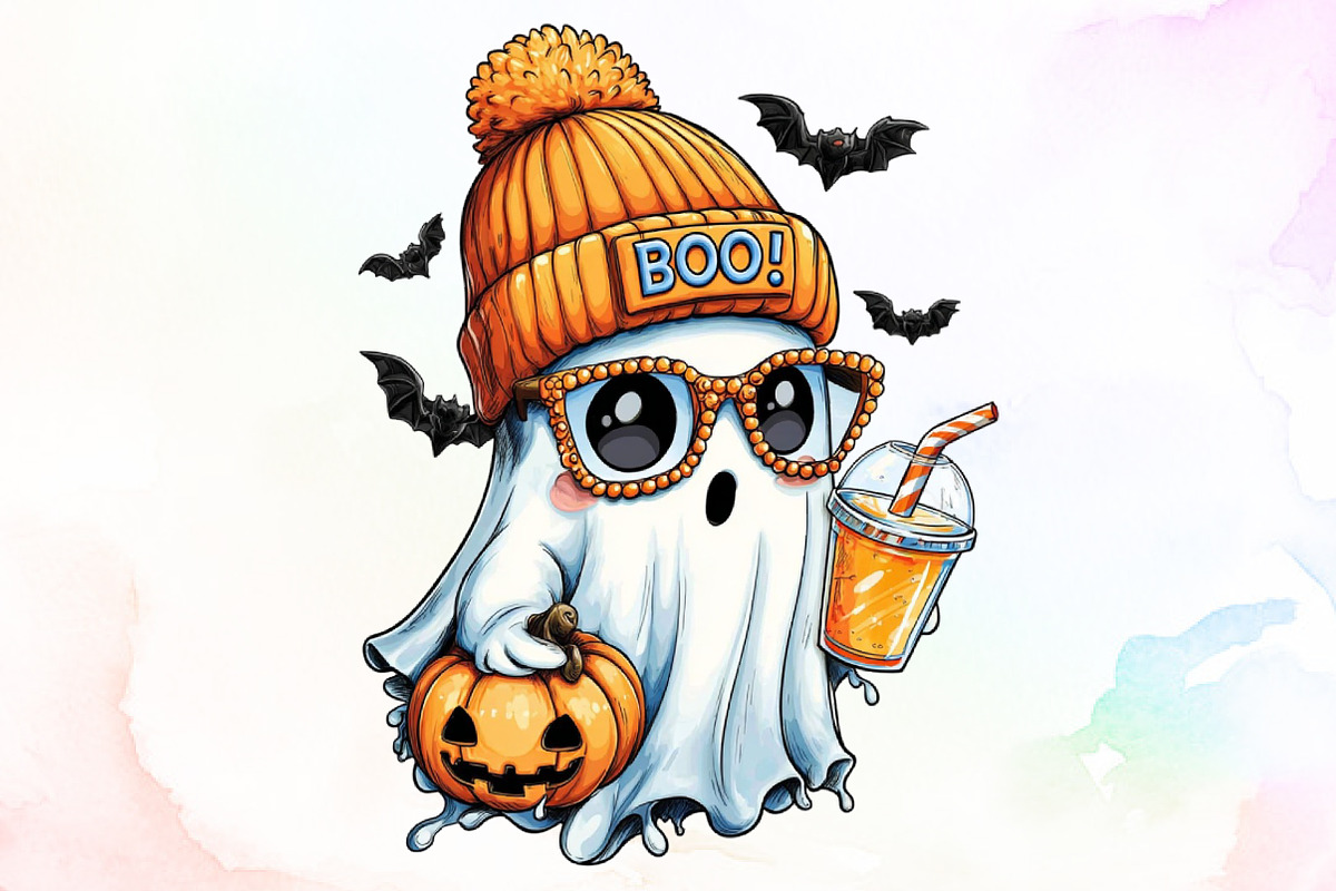 Cute Boujee Ghost Halloween PNG, an Illustration by Sublimation Artist (Photo 1 of 9)