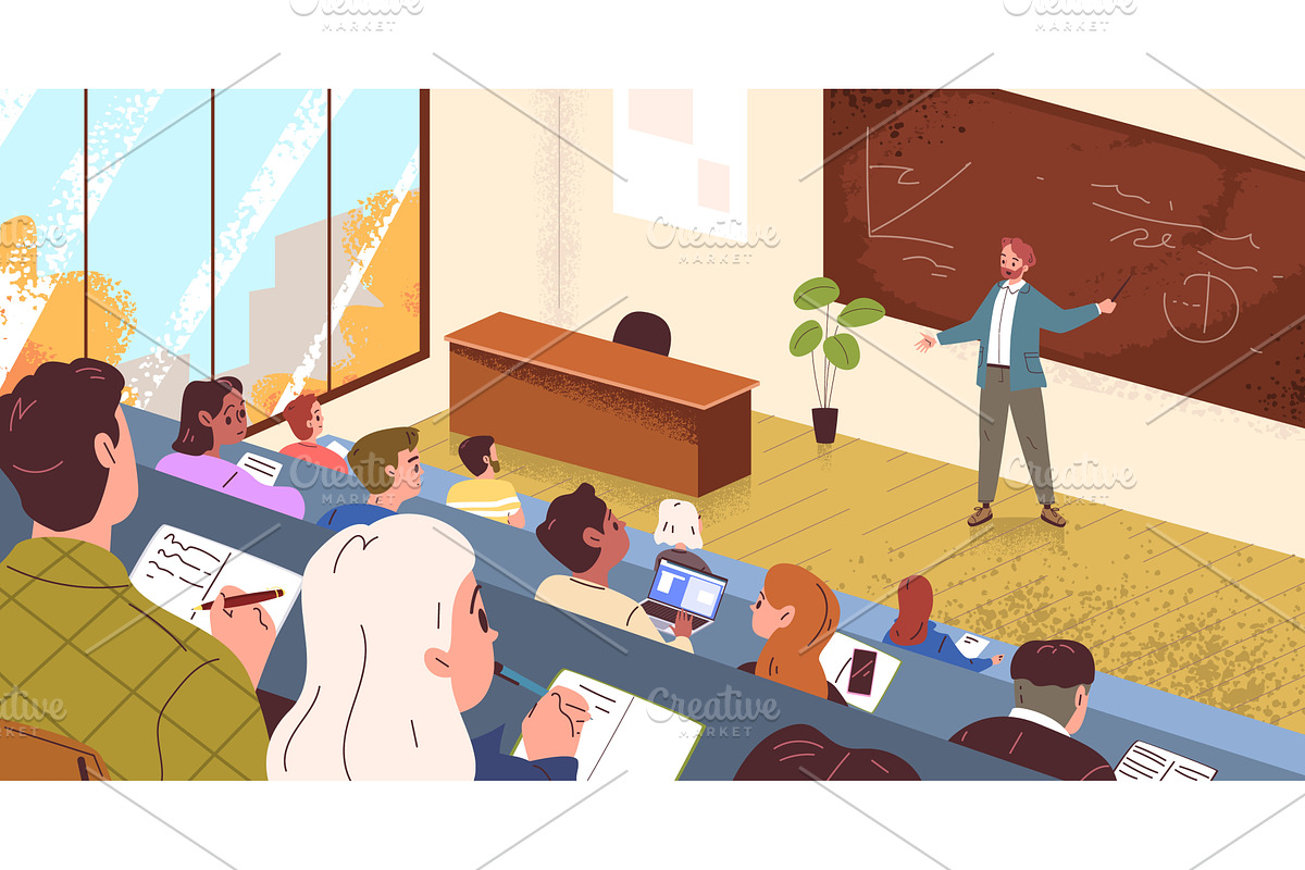 Teacher lecture auditorium, an Education Illustration by Stock-Smart-Start