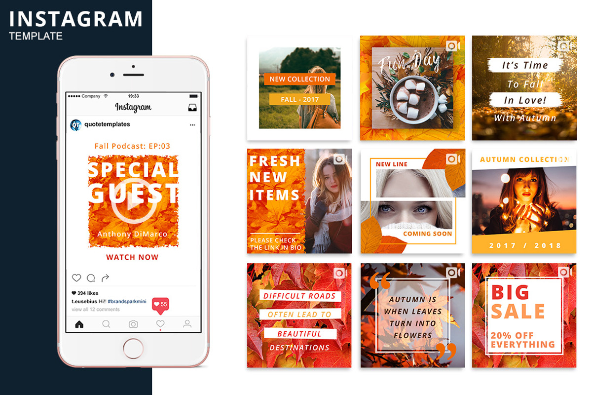 Autumn Instagram Animated Template, a Social Media Template by Brandspark Mini (Photo 1 of 2)