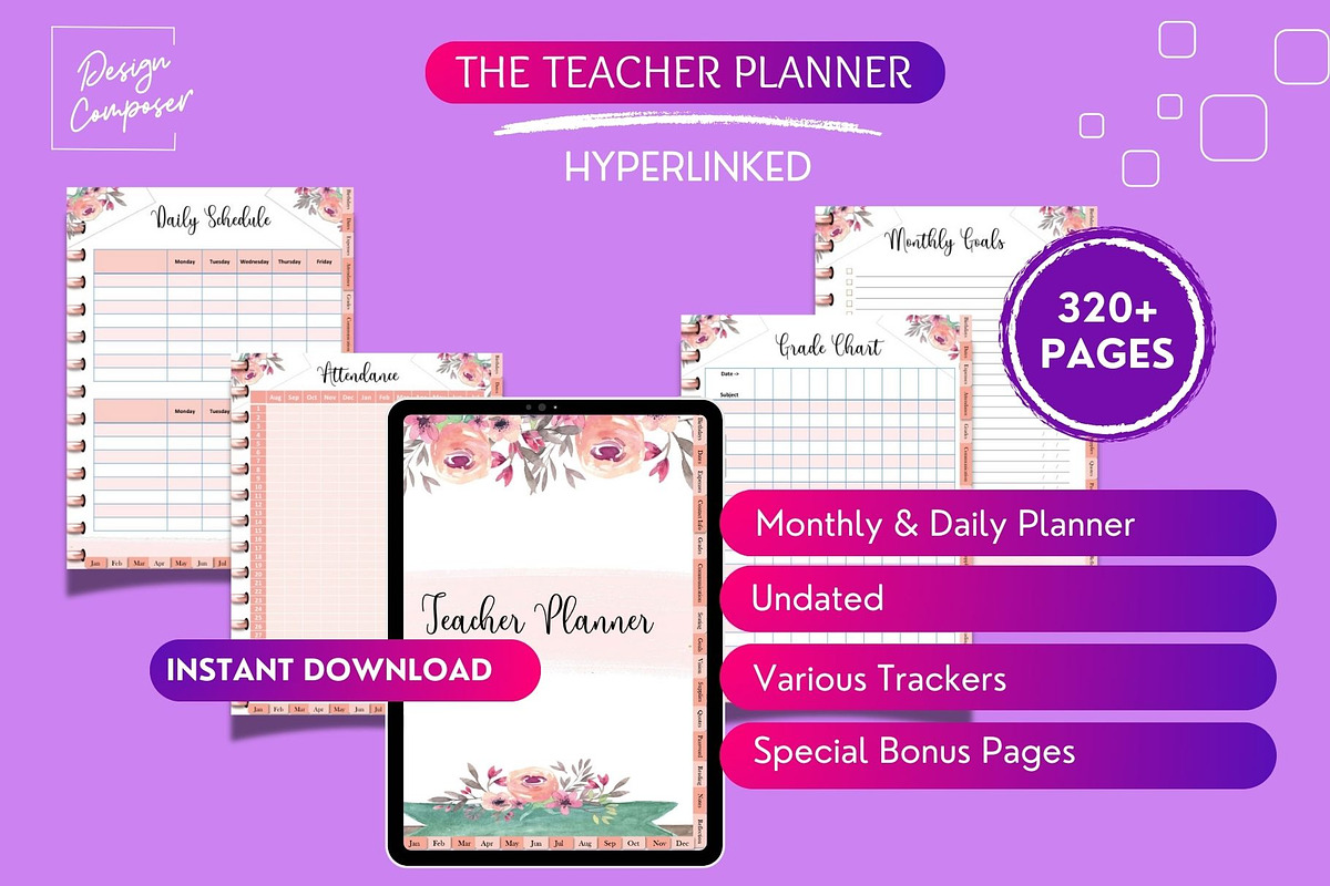 Digital Teacher Planner 2024 iPad, a Design Template by Design Composer (Photo 2 of 12)