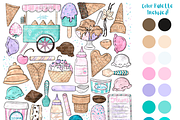 Watercolor Gelato Ice Cream Clipart, a Food Illustration by Lenninator Digital (Thumbnail 2 of 9)
