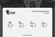 35 Touch Gestures Line Icon, an Outline Icon by Those Icons (Thumbnail 1 of 2)