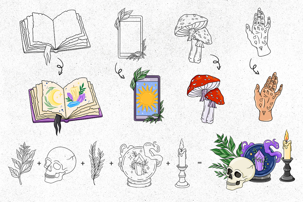 Witchcraft Procreate Stamps, a Brush Add-On by SecondOfJuly (Photo 3 of 6)