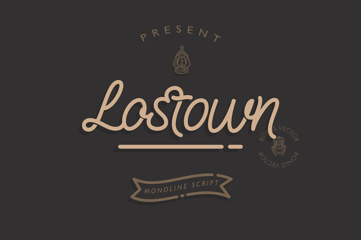 Lostown Monoline Script, a Script Font by Rochart (Photo 2 of 13)
