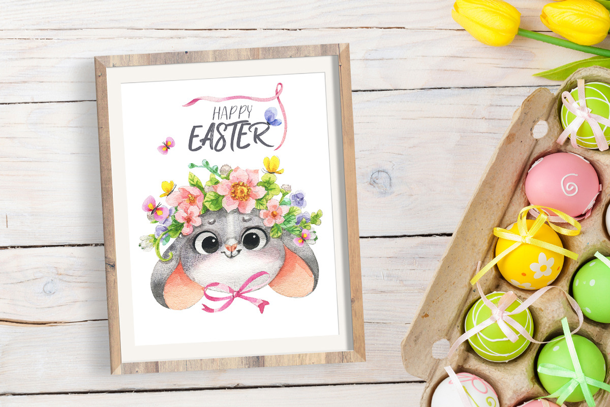 Happy Easter watercolor set, a Background Graphic by KatBranchArt (Photo 6 of 7)