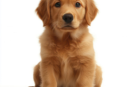 Adorable Golden Retriever Puppy Sitt, an Animal Photo by Pixeness
