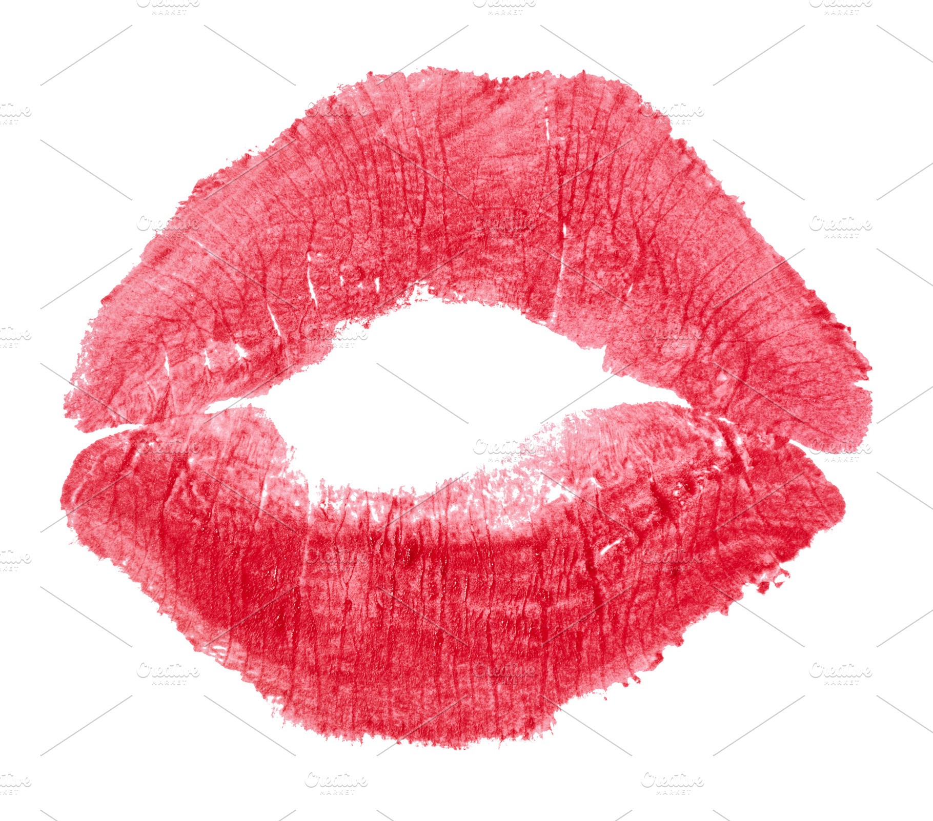 Print of parted lips with red lipstick on isolated background, a Beauty & Fashion Photo by ndanko