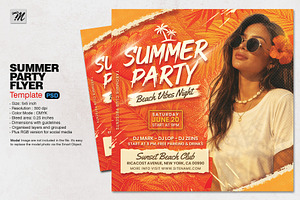 Summer Party Flyer Template, a Flyer Template by Tarommir