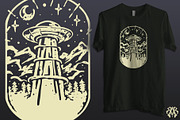 The Rocket & The UFO Vintage Style, a Transportation Illustration by Krizvector Artwork Shop (Thumbnail 3 of 4)