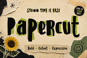 ST Papercut - Playful Handmade Font