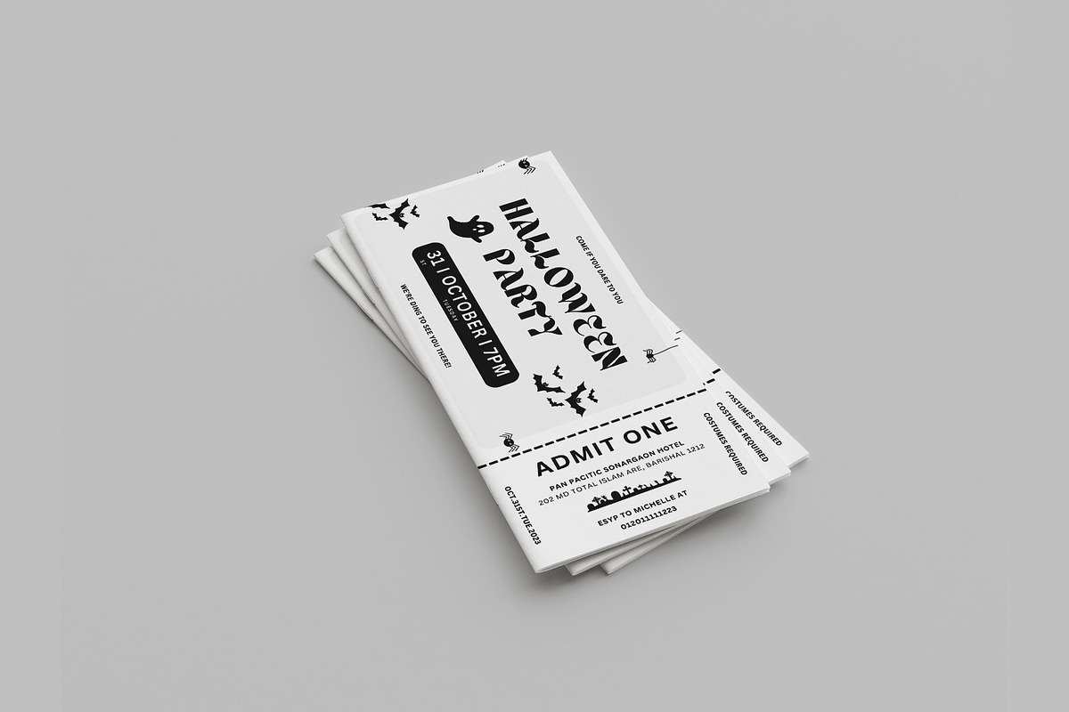 Halloween-Ticket, an Invitation Template by MNT-Creator (Photo 2 of 2)