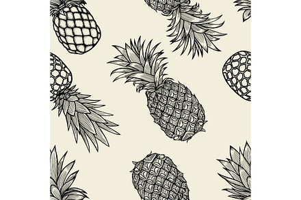 pineapples hand drawn sketch.