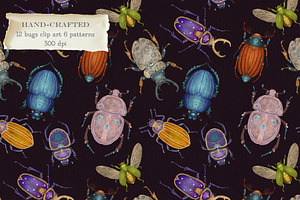 Vintage Beetle Clipart Patterns
