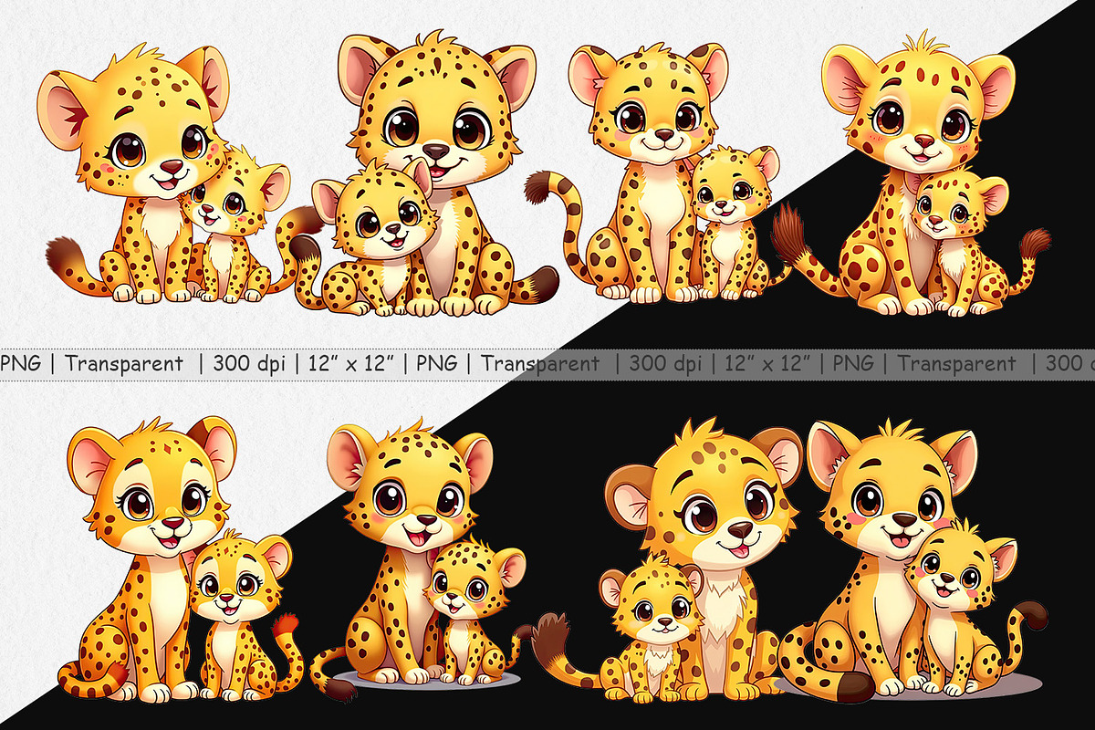 Cheetah Mother's Day Clipart, a Graphic by Artnoy (Photo 2 of 5)