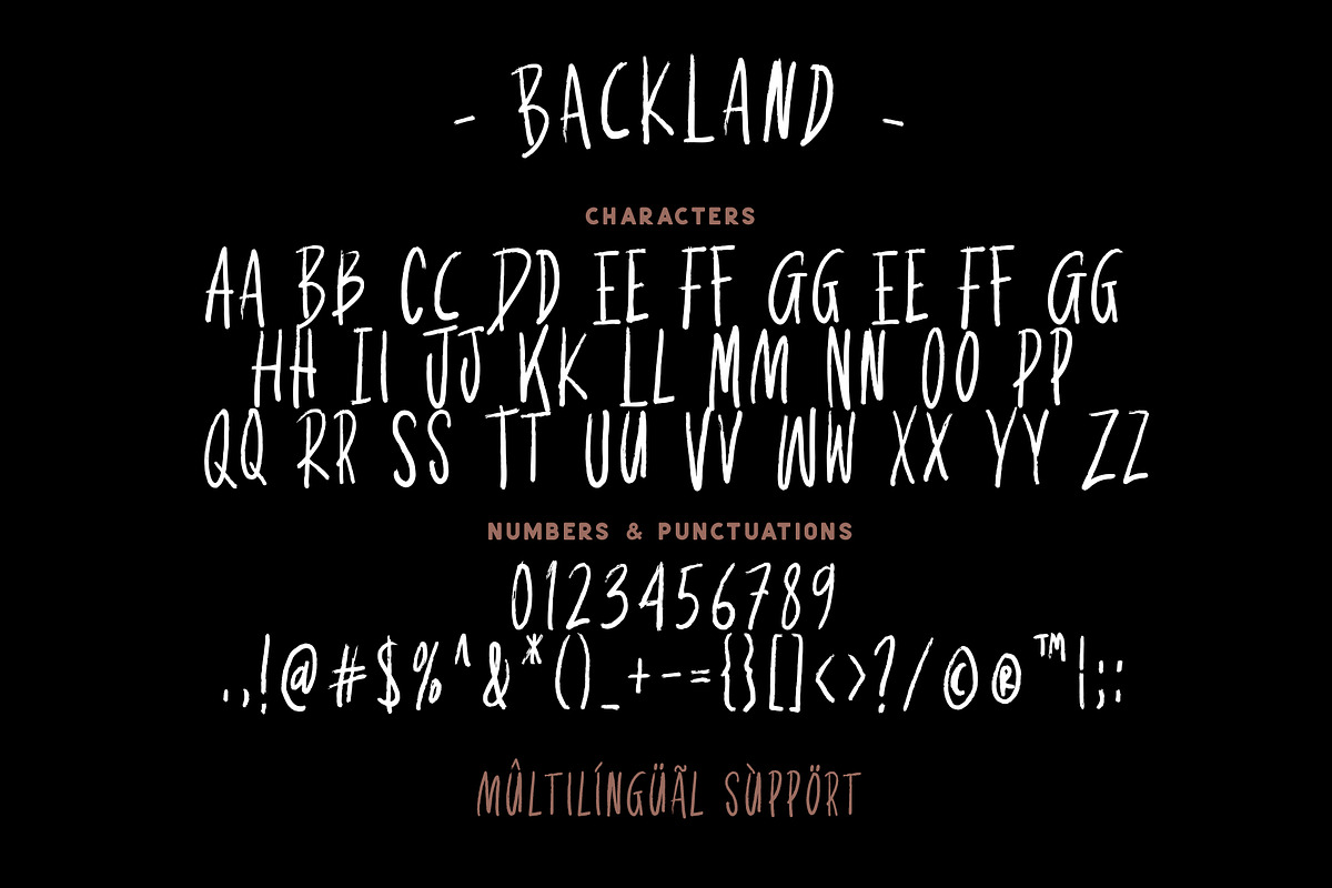 Backland - Display Brush Font, a Blackletter Font by Weape Studio (Photo 8 of 8)