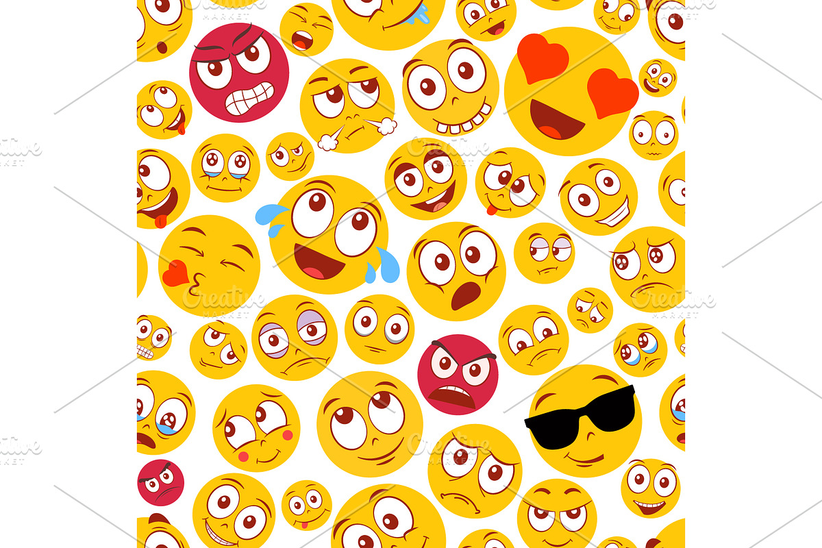 Colorful smiley face pattern, a Pattern Graphic by Yayasya (Photo 2 of 2)